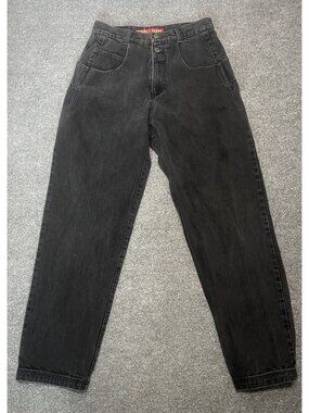 Vintage 80s Guess Jeans Black Denim High-Waisted Relaxed Fit 32x34 Made In USA